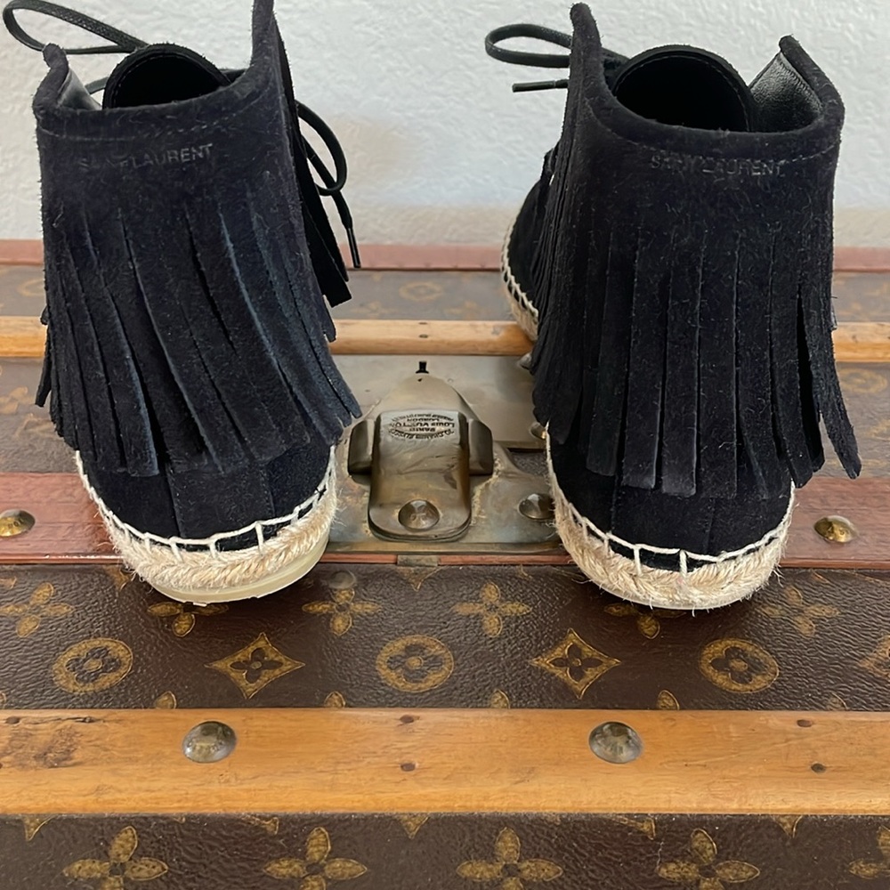 Saint Laurent Moccasin Ankle Booties Black Size 40 - Picture 9 of 11